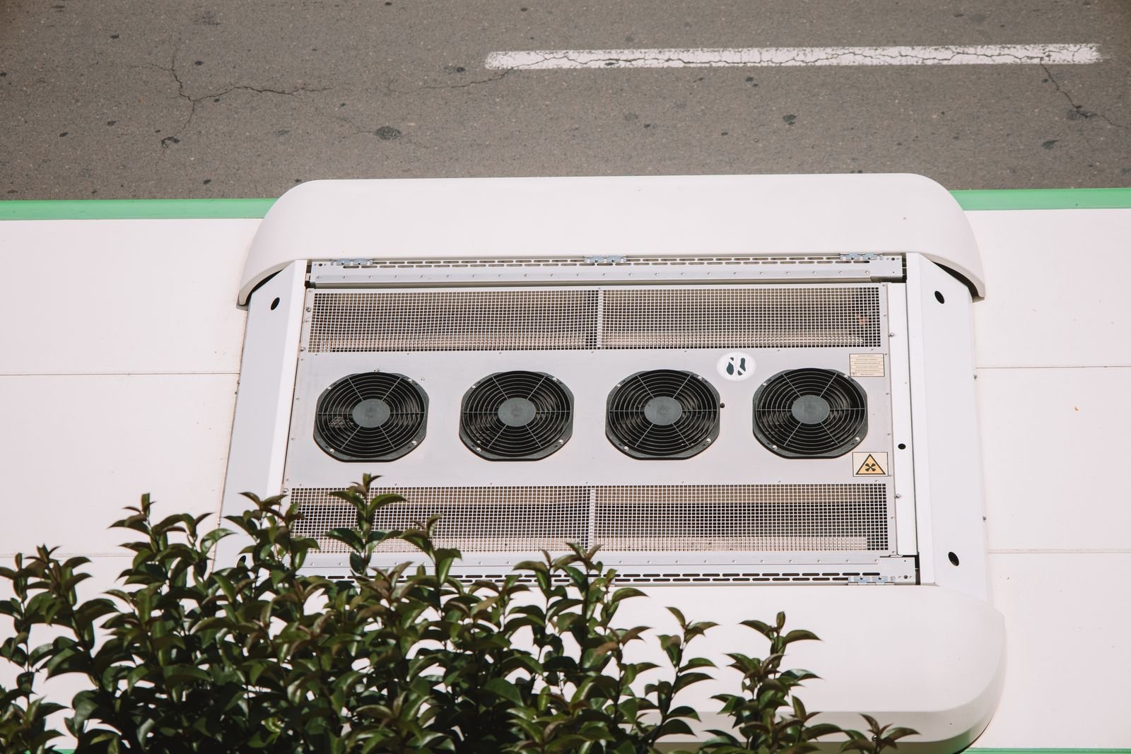 Rooftop air conditioning unit aerial view